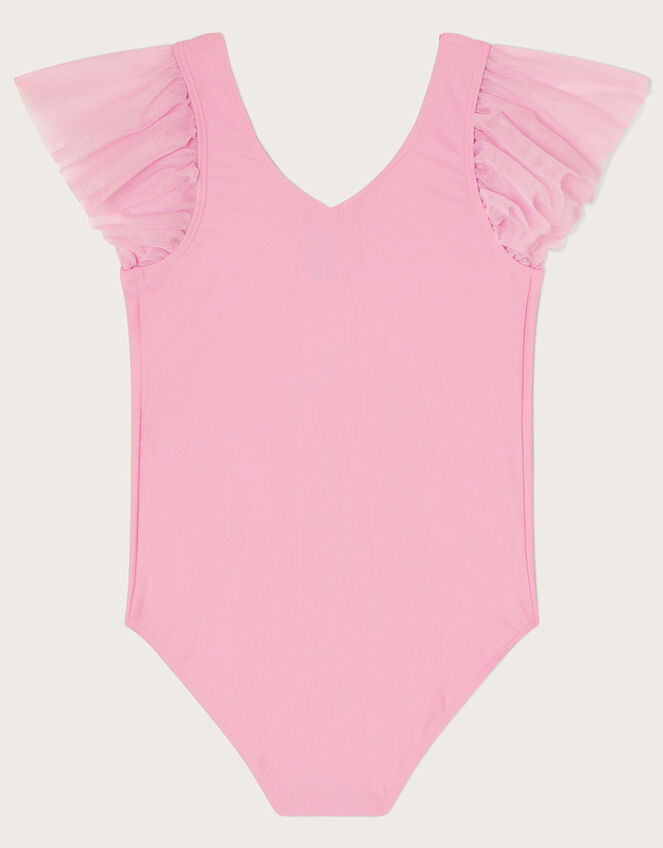 Land of Wonder Ruffle Sleeve Leotard, Pink (DUSKY PINK), large