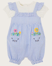 Baby Bunny Seersucker Romper and T-Shirt Set, Blue (BLUE), large