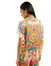 Wild Hisae Print Short Sleeve Shirt, Pink (PINK), large