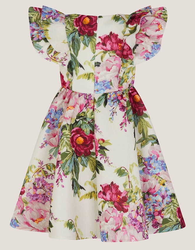 Floral Frill Party Dress, Ivory (IVORY), large