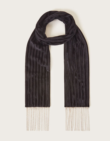 Sequin Fringe Scarf, , large