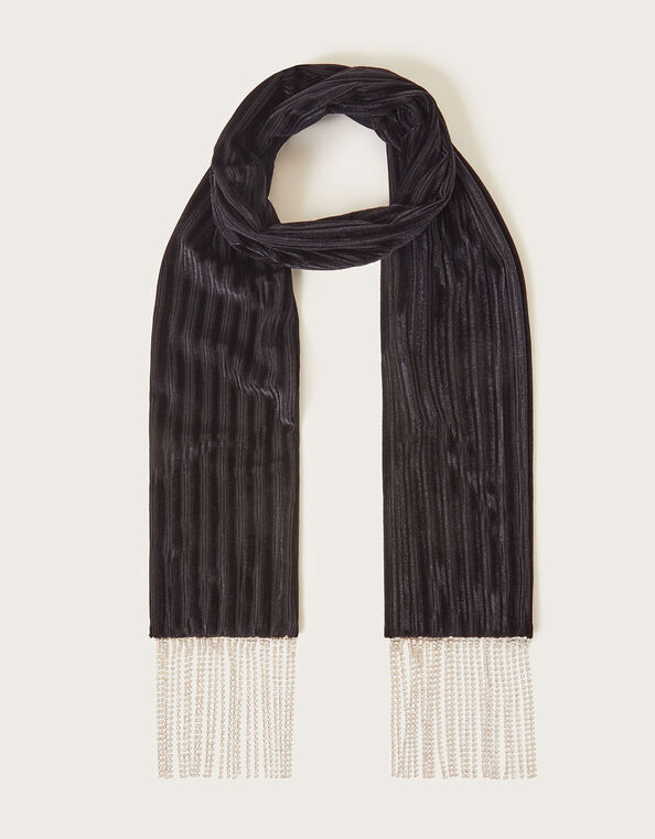 Sequin Fringe Scarf, , large