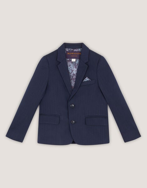 Harry Herringbone Suit Jacket, Blue (NAVY), large