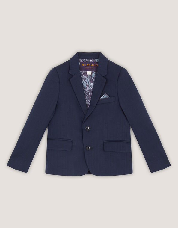 Harry Herringbone Suit Jacket, Blue (NAVY), large