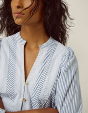 Callie Stripe Blouse, Blue (BLUE), large