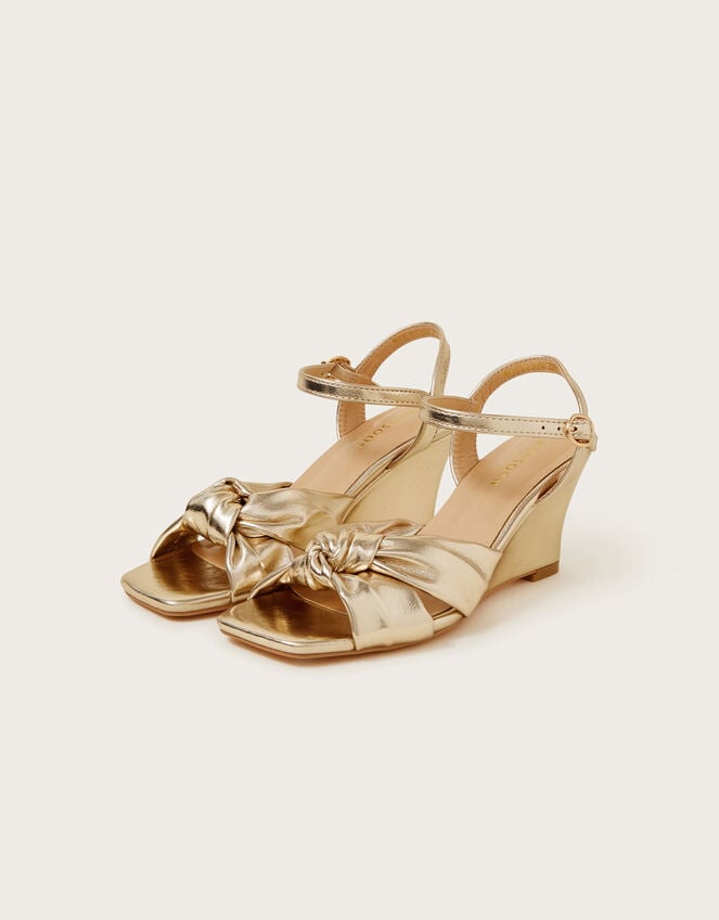 Knot Front Wedges, Gold (GOLD), large