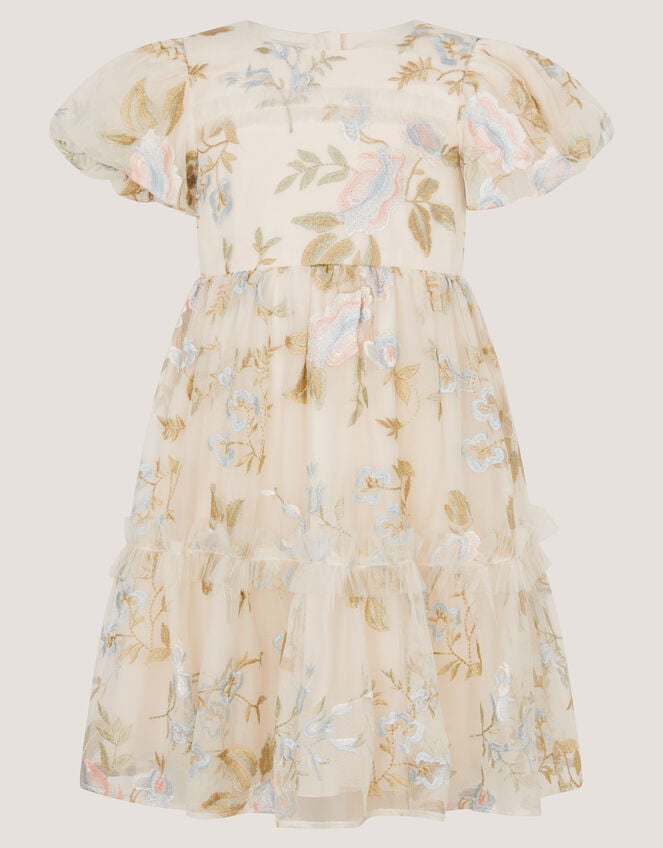 Azalea Ruffle Floral Embroidered Party Dress, Multi (MULTI), large