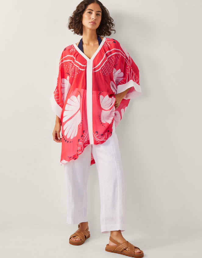 Nara Shell Print Mini Kaftan, Orange (RUST), large