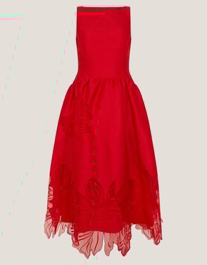 Frida Cutwork Midi Dress, Red (RED), large