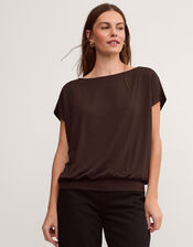 Dilly Jersey Top, Brown (CHOCOLATE), large