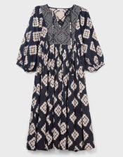 East Kaira Cotton Midi Dress, Black (BLACK WHITE), large