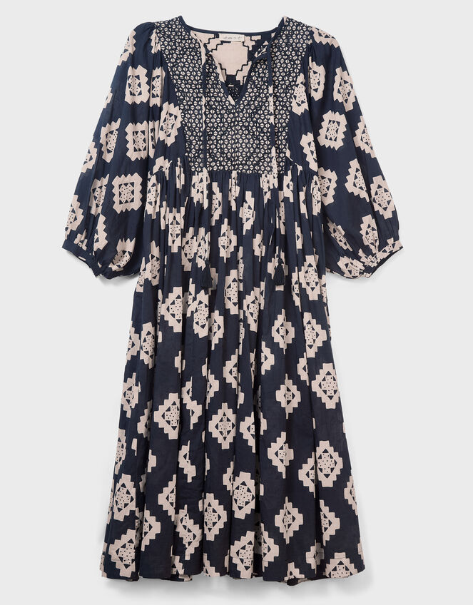 East Kaira Cotton Midi Dress, Black (BLACK WHITE), large
