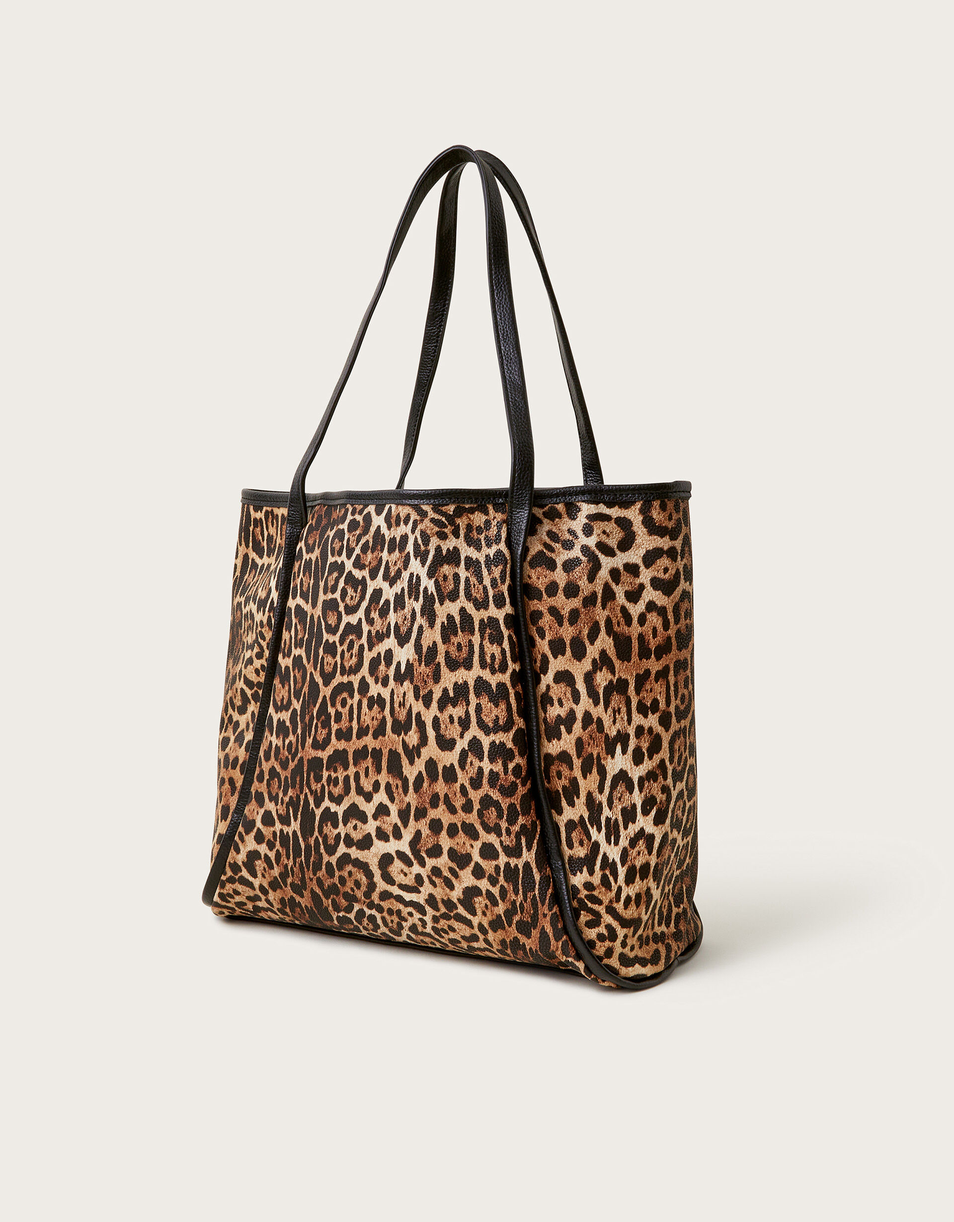 Mava Leopard Print Faux Leather Tote Bag