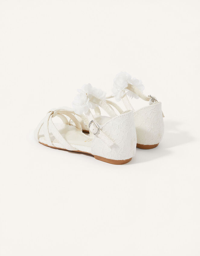 Corsage Sandals, Ivory (IVORY), large