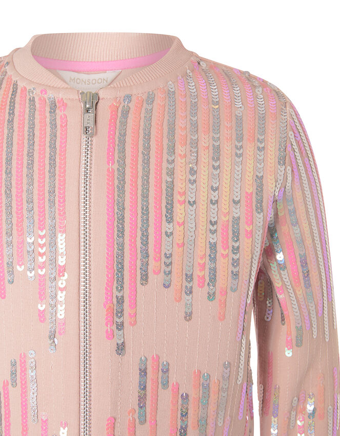 Sequin Bomber Jacket, Pink (PALE PINK), large