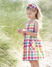 Frugi Abigail Checked Dress, Multi (MULTI), large