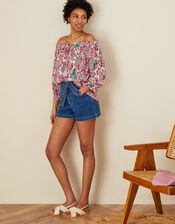 Cara Denim Shorts, Blue (DENIM BLUE), large