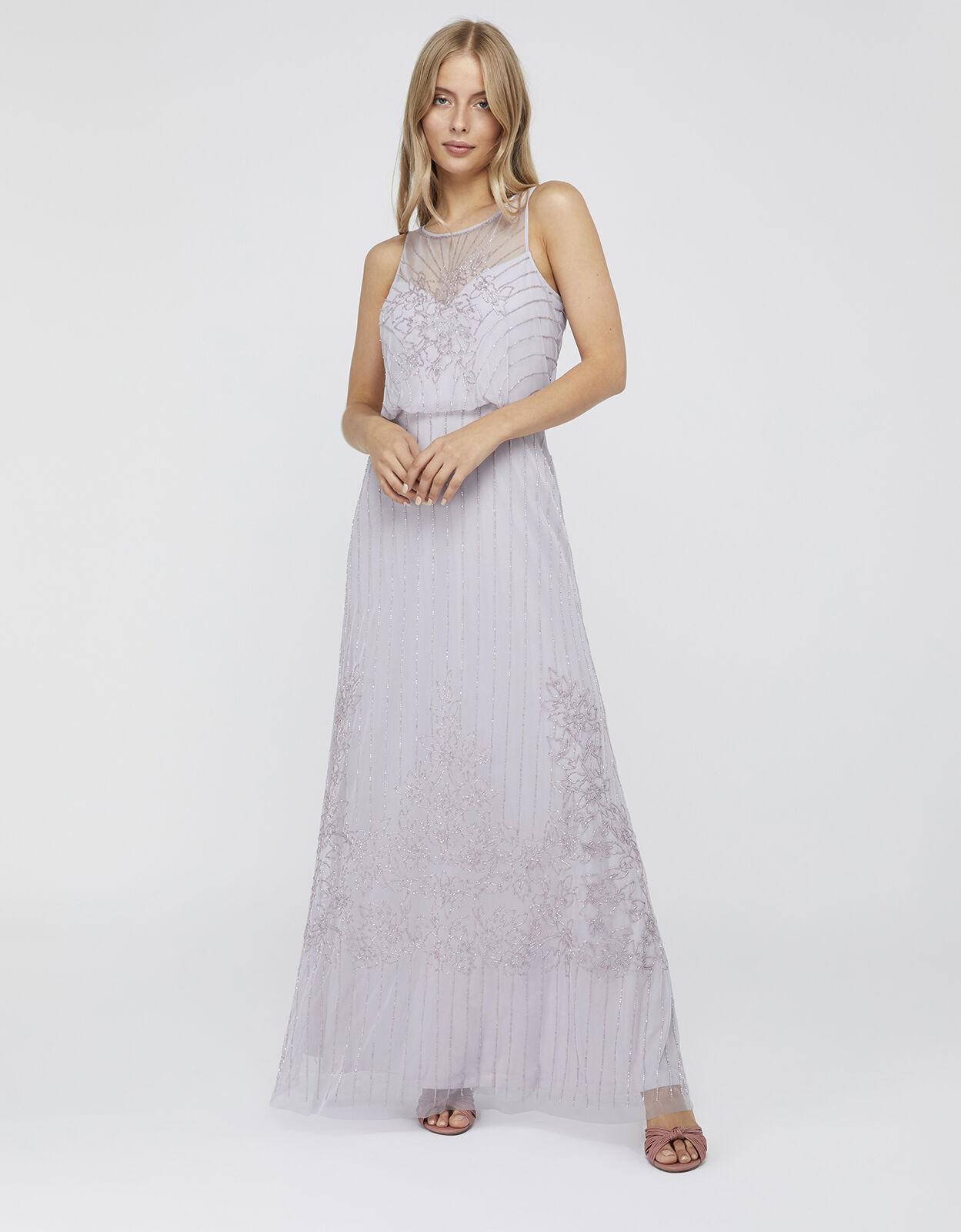 purple embellished maxi dress