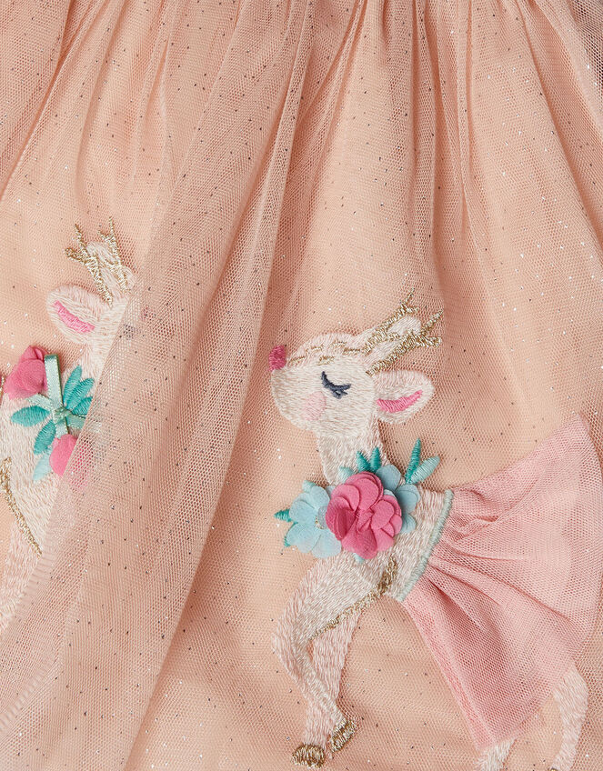 Baby Disco Velvet Reindeer Dress, Pink (PINK), large