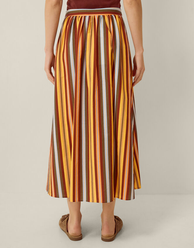 Sydney Stripe Midi Skirt, Yellow (MUSTARD), large