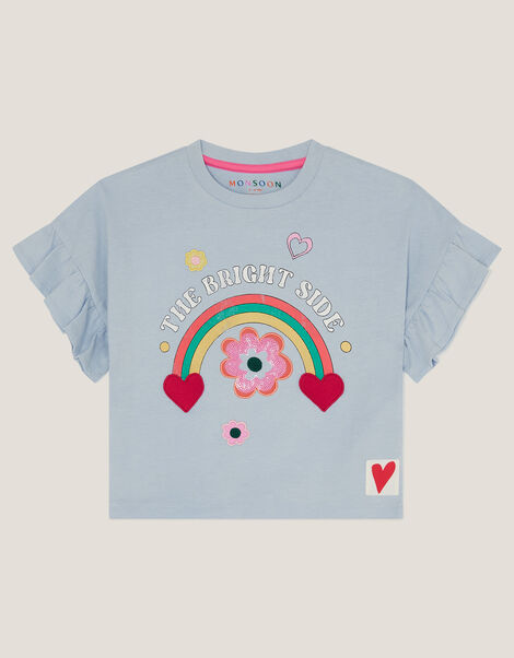 The Bright Side Frill T-Shirt, Blue (BLUE), large