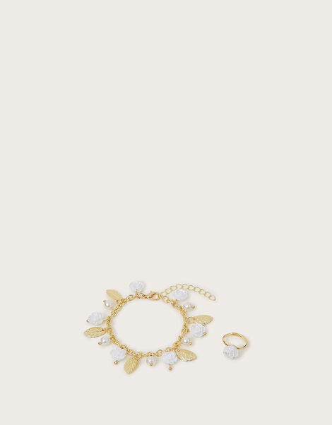 Pretty Rose Charm Bracelet and Ring Set, , large