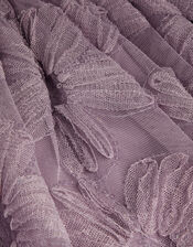 Textured Short Sleeve Sequin Flower Dress, Purple (LILAC), large