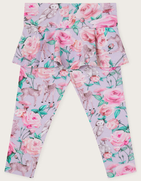 Baby Woodland Roses Skirted Leggings, Purple (LILAC), large