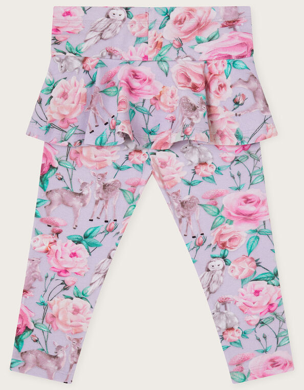 Baby Woodland Roses Skirted Leggings, Purple (LILAC), large