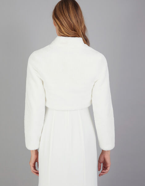 Melanie Faux Fur Bridal Jacket Ivory, Ivory (IVORY), large