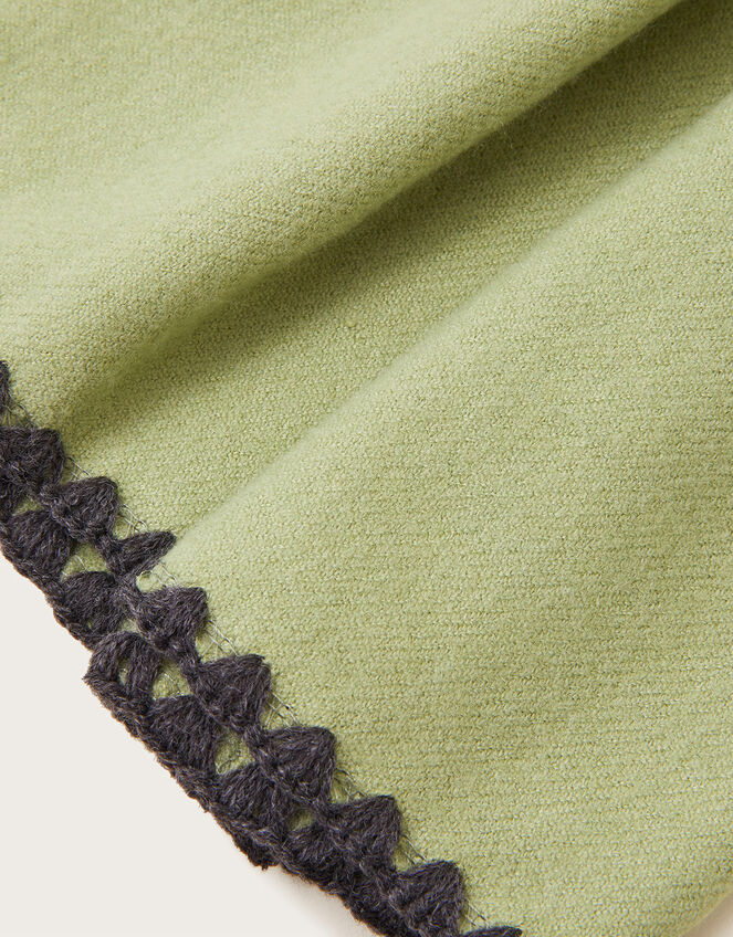 Embroidered Scallop Soft Touch Scarf, Green (GREEN), large