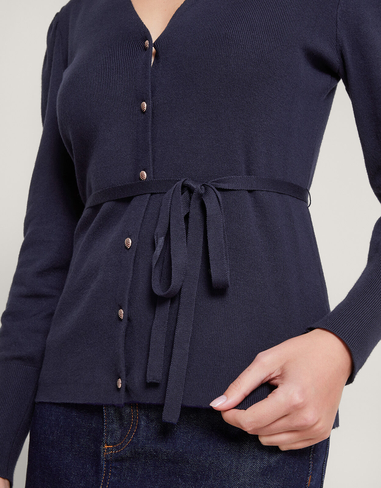 Navy smart cardigan store