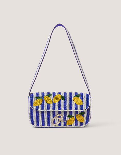 Lyra Lemon Beaded Bag, , large