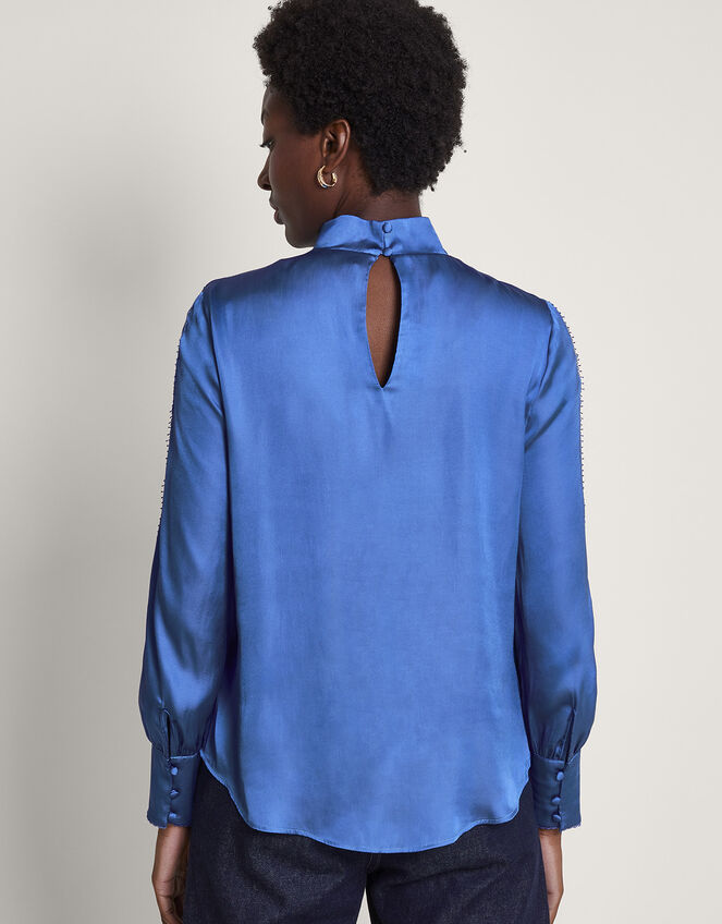 Pelia Twist Blouse, Blue (BLUE), large