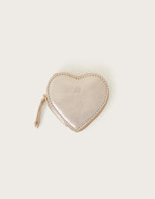 Metallic Leather Heart Purse, Gold (GOLD), large