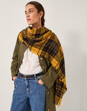 Sarah Check Scarf, Yellow (YELLOW), large
