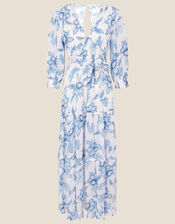 Roxanna Floral Tiered Maxi Dress, Blue (BLUE), large