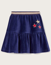 Cosmic Velour Skirt, Blue (BLUE), large