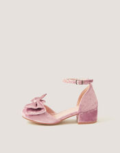 Crushed Velvet Two-Part Heels, Pink (PINK), large