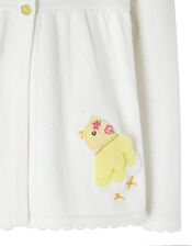 Baby Chick Knit Cardigan in Organic Cotton, Ivory (IVORY), large