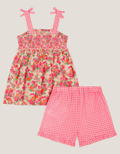Baby Floral Print Top & Shorts Set, Pink (PINK), large