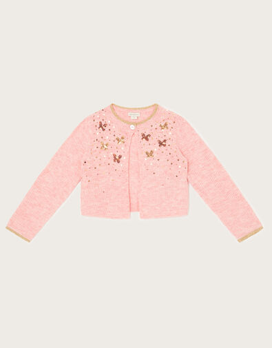 Heart Sequin Detail Knit Bolero  Pink, Pink (PINK), large