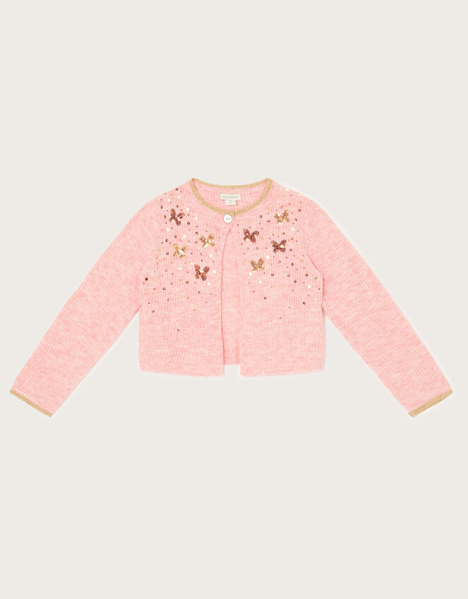 Heart Sequin Detail Knit Bolero , Pink (PINK), large