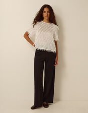 Payton Ponte Wide Leg Trousers, Black (BLACK), large