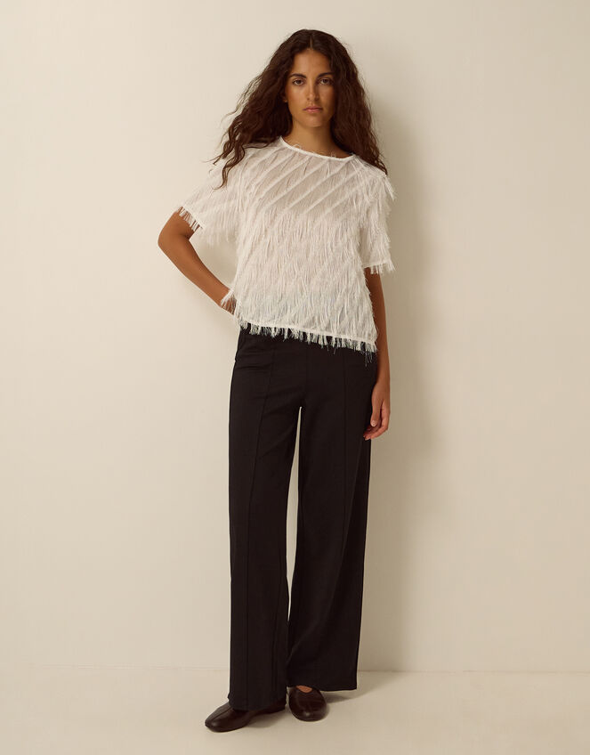Payton Ponte Wide Leg Trousers, Black (BLACK), large
