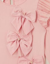 3D Bow Long Sleeve Top, Pink (PINK), large