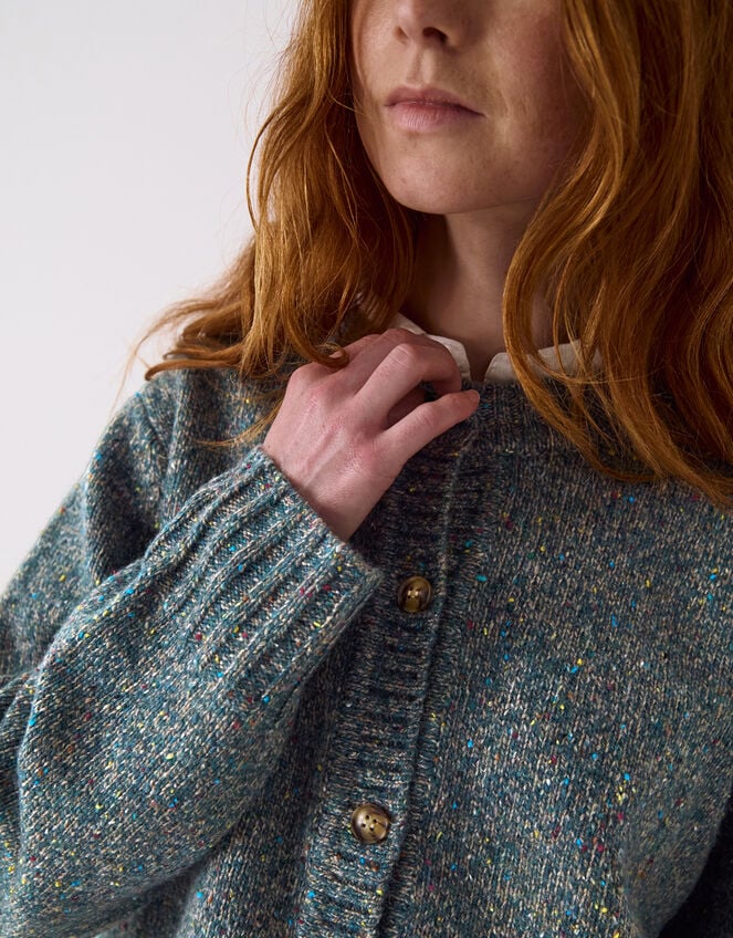 East Zoya Neppy Wool Blend Cardigan, Teal (TEAL), large