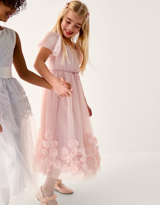 Evangaline Rose Appliqu&eacute; Tulle Dress, Pink (PINK), large