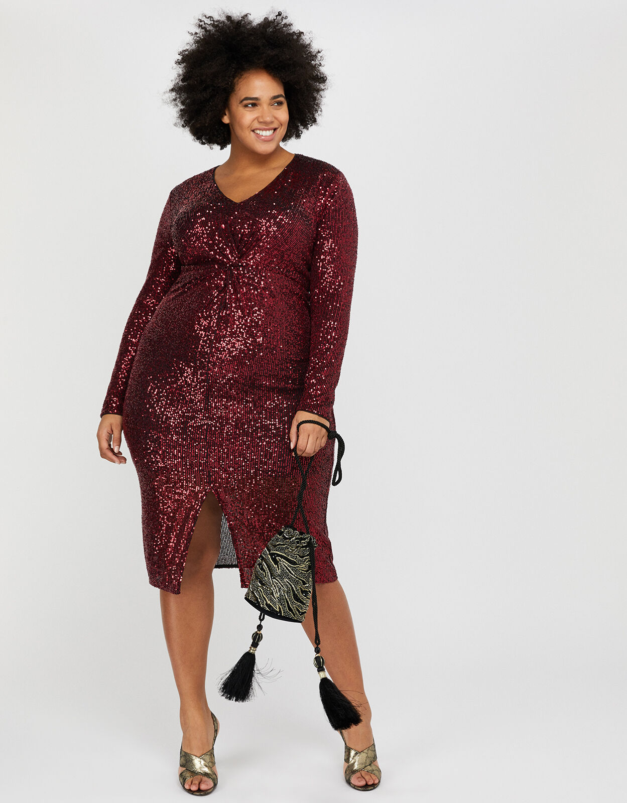 Rosie Sequin Midi Dress Red Maxi Dresses Monsoon US