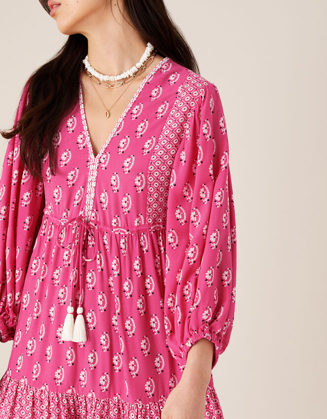 Daisy Printed Tunic Dress, Pink (PINK), large